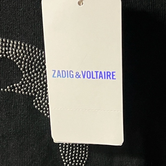 ZADIG & VOLTAIRE Miss M Skull Studs Merino Extra Fine Embellished Sweater Sz Med - Picture 3 of 7